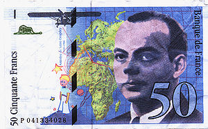 Saint-Exupéry on a 50 franc note Saint-Exupéry on a 50 franc note
