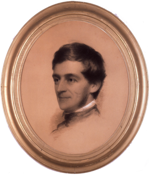Charcoal portrait of Ralph Waldo Emerson